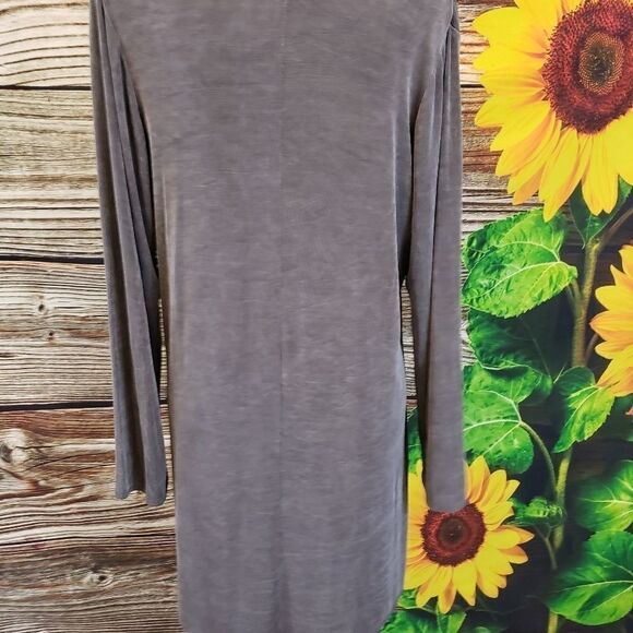 Vikki Vi maxi soild gray dress - Picture 2 of 6